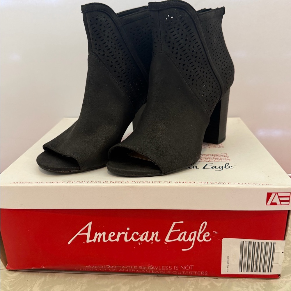 Vintage American Eagle Outfitters Black Paloma Heeled Ankle Boots NWT Sz 7